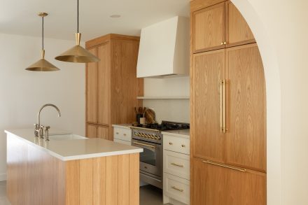 Farmhouse Kitchen with wood cabinets from Ateliers Jacob