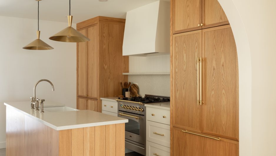 Farmhouse Kitchen with wood cabinets from Ateliers Jacob