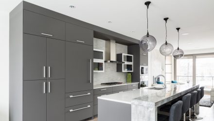 Contemporary Kitchen with a central island in a modern house.