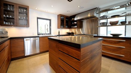 Contemporary design for a functional kitchen.
