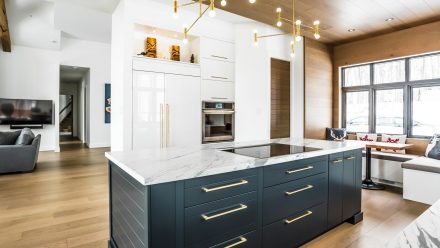 Modern kitchen design with functional and elegant space.