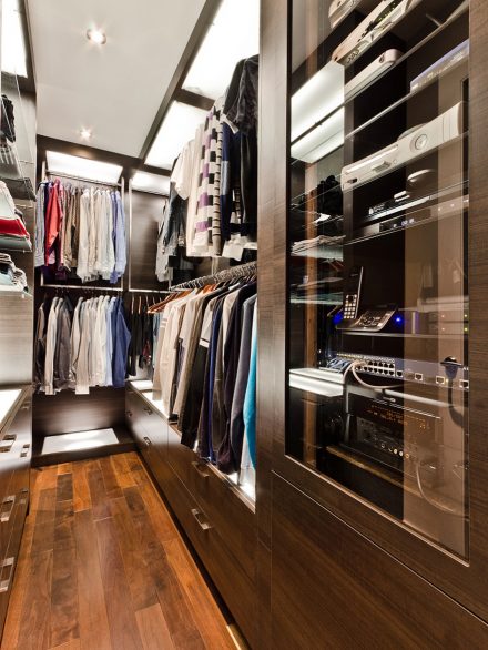 Spacious room with custom-made wardrobe.