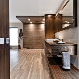 Sleek design of a contemporary bathroom with natural lighting.