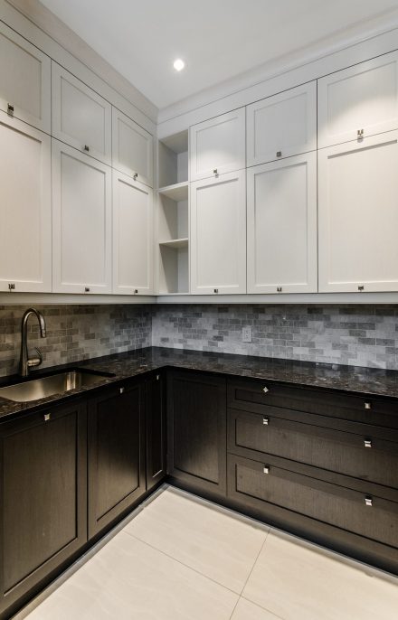 Modern laundry room with spacious work surface.