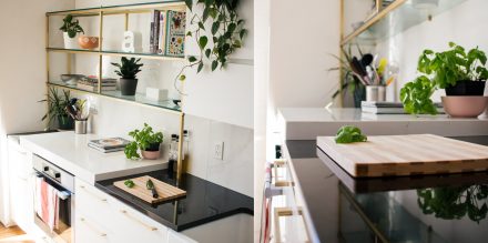 Contemporary Kitchen with central island and abundant storage space.