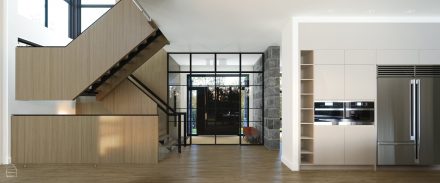 Le Boisé Residence - a modern and elegant kitchen with high-end cabinets.