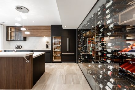 Modern kitchen undermount sink .