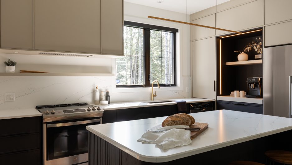Black and white kitchen with island from Ateliers Jacob