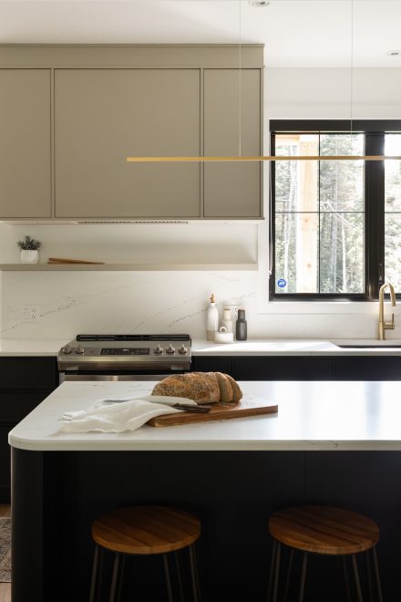 Black and white kitchen with island from Ateliers Jacob