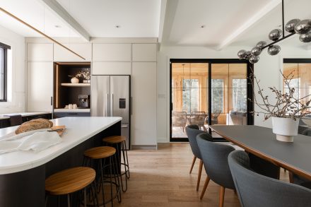 Black and white kitchen with island from Ateliers Jacob