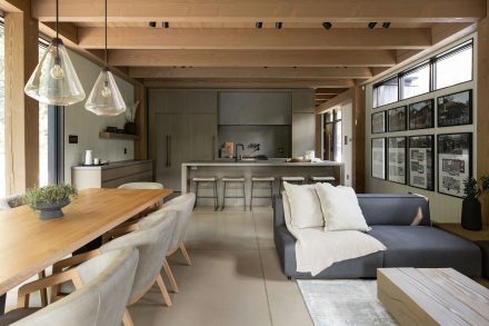 Kitchen storage furniture with stone countertop