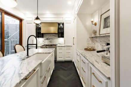 Ateliers Jacob's Parisian-inspired white kitchen.