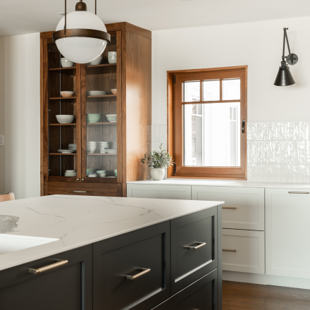 Beautiful kitchen with a black island